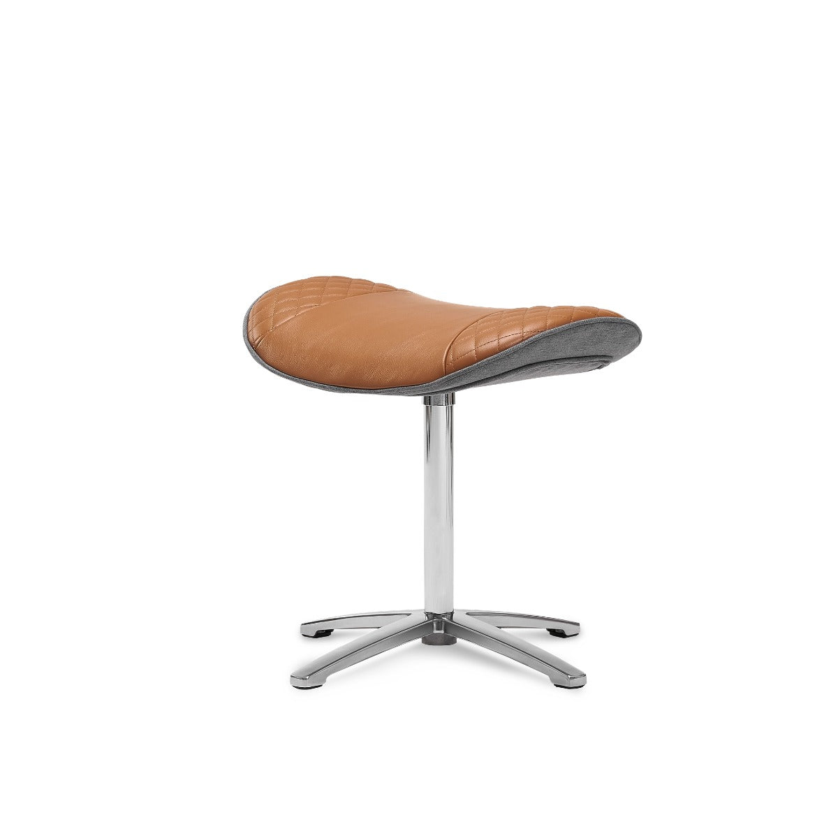 N-0003CR-V2,Caramel stool with a metal base on a white background