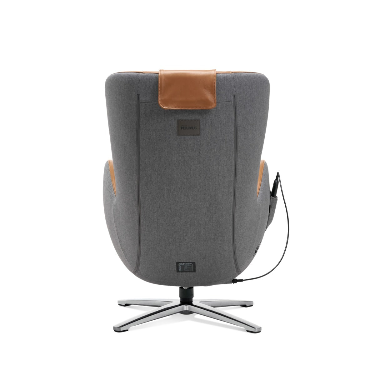 N-0003CR-V2,Caramel armchair with brown accents on a white background