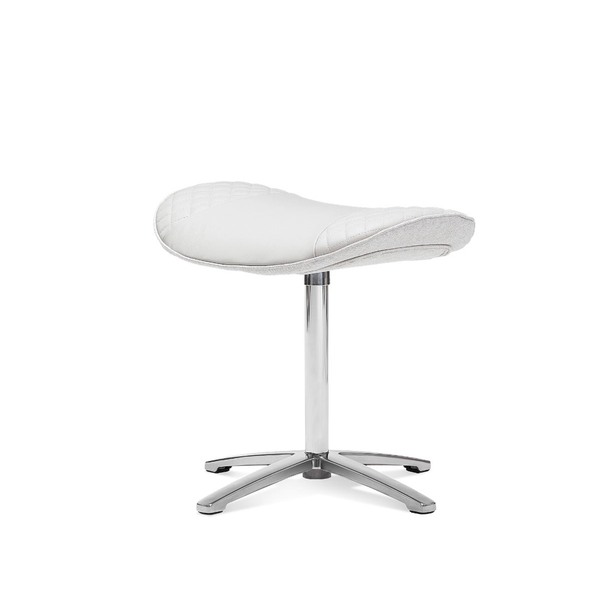 N-0003EW-V2,White stool with a chrome base on a white background