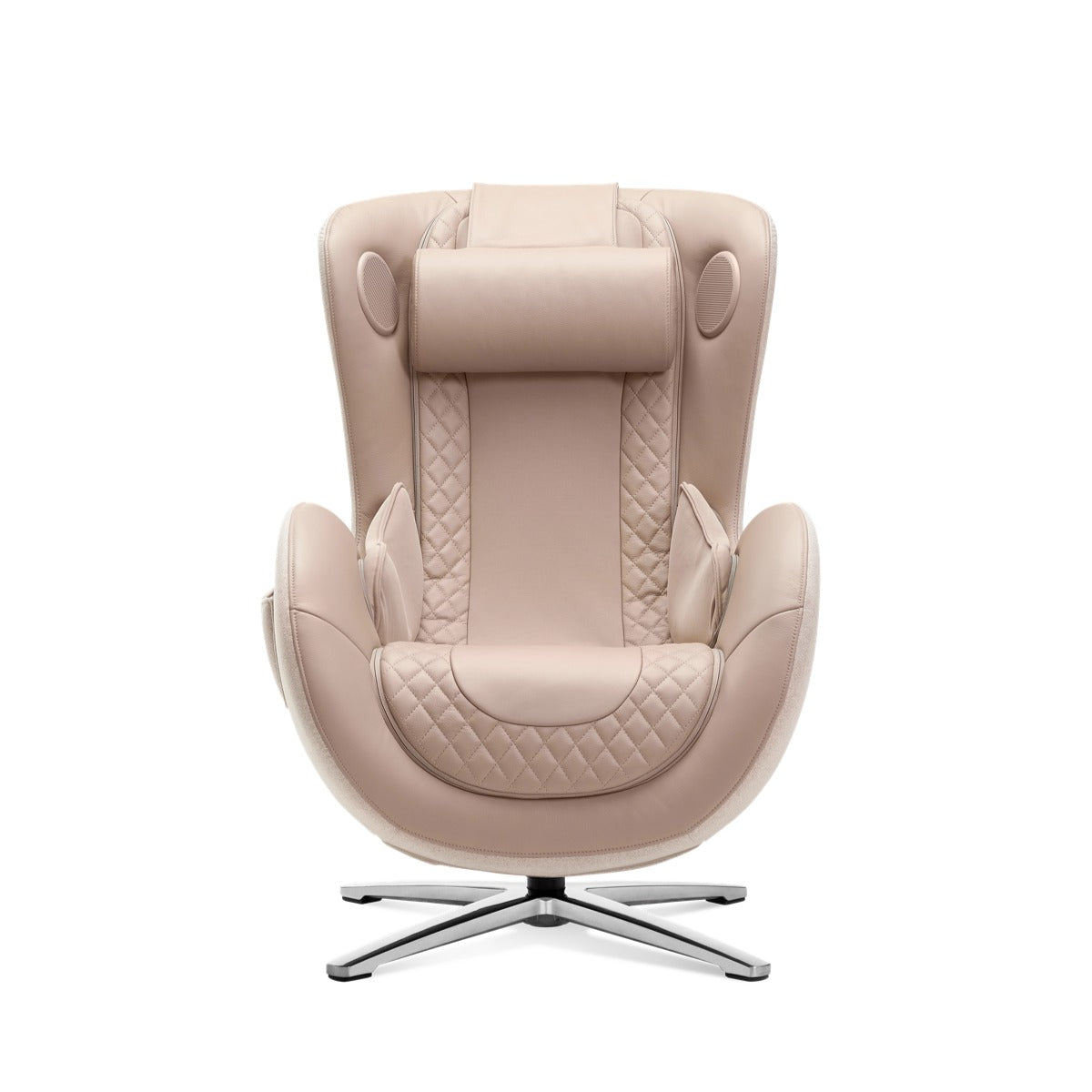 N-0003MS-V2,Mellow Sand armchair with quilted design on a white background