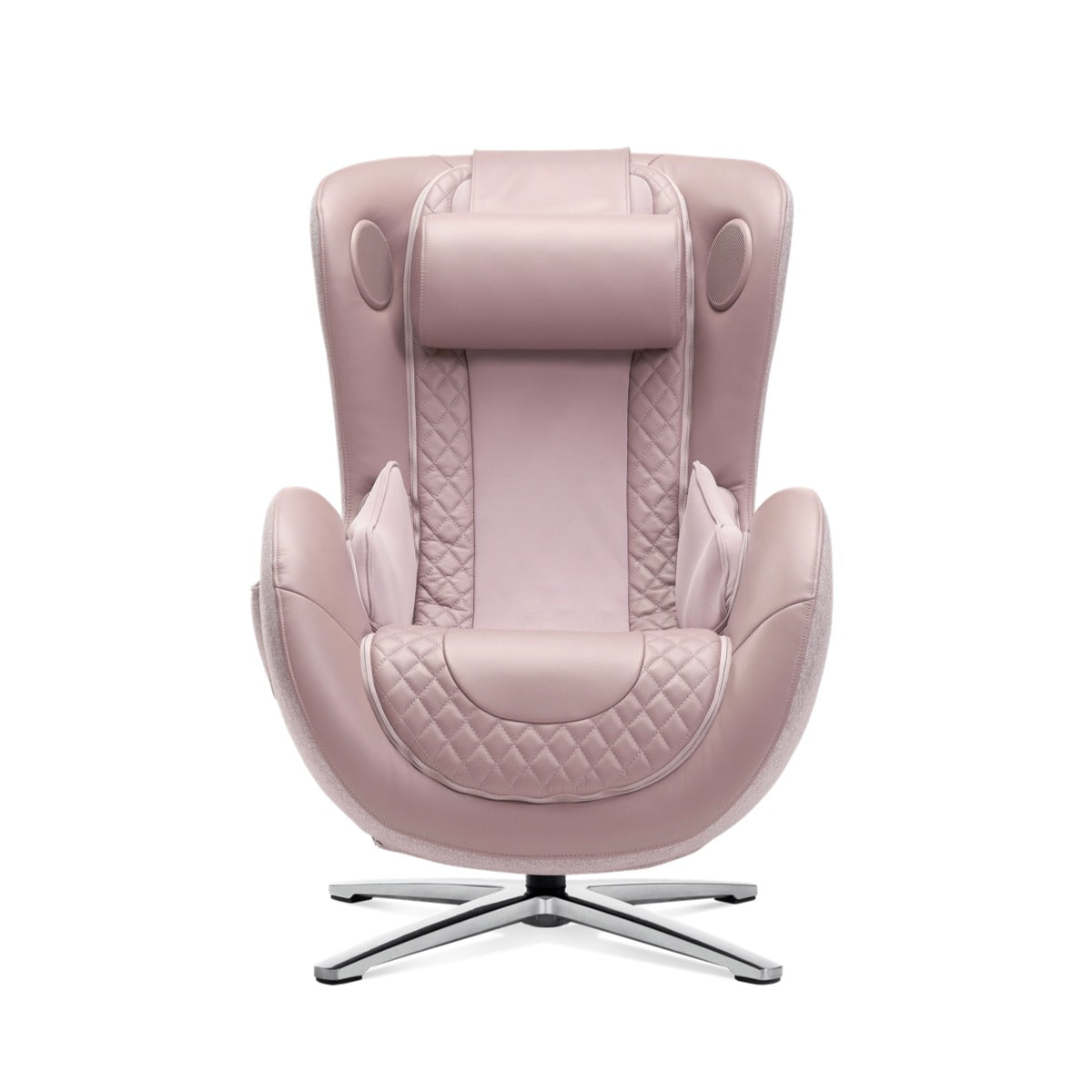 N-0003PR-V2,Pale Rose leather armchair with quilted design on a white background