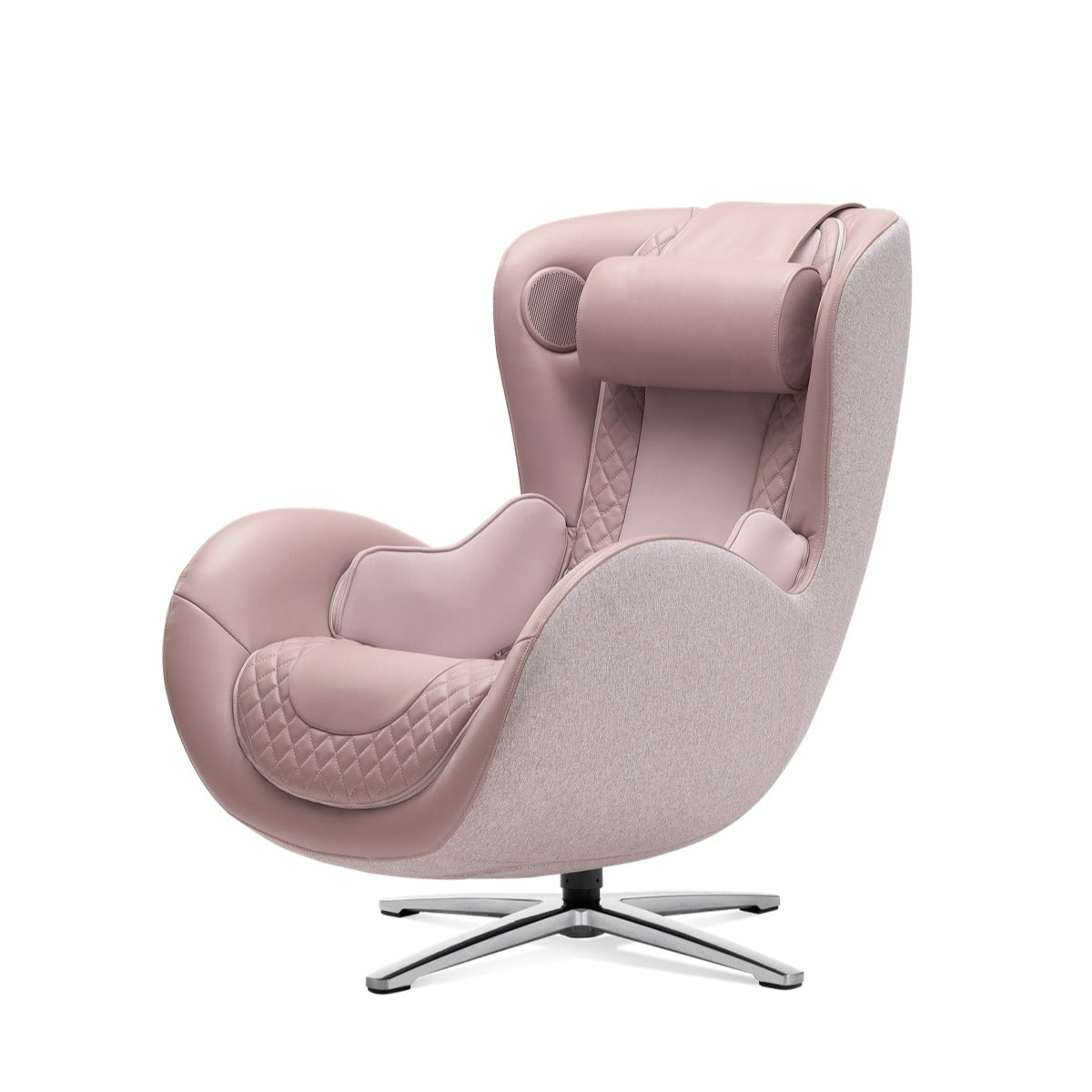 N-0003PR-V2,Pale Rose swivel chair on a white background