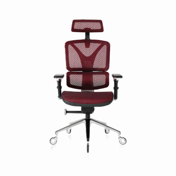 Front of the Burgundy ErgoPro Ergonomic Office Chair
