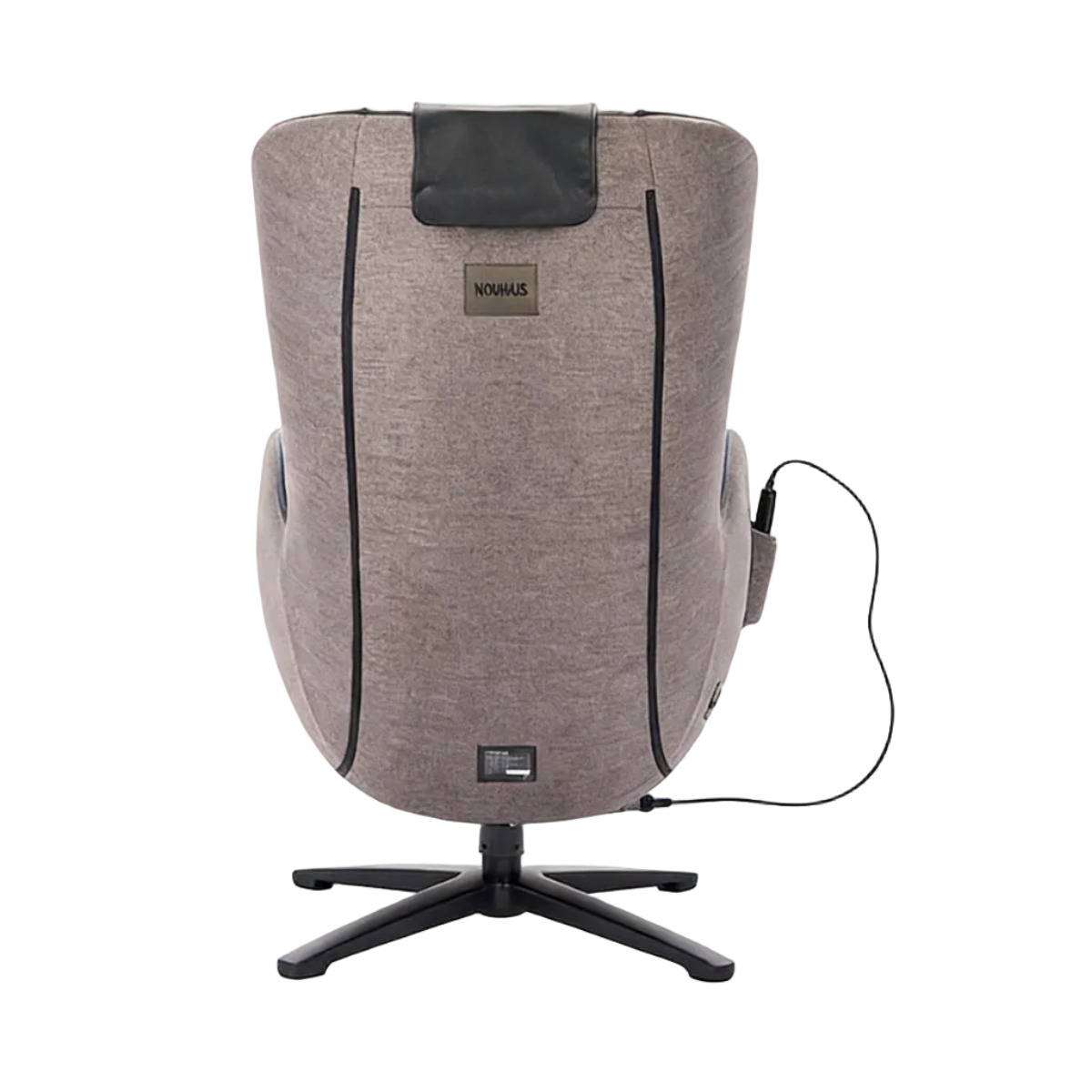 N-0003BL-V2, Gray massage chair with black accents on a white background