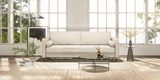 Ivory "Module" Ergonomic Sofabed in a modern living room