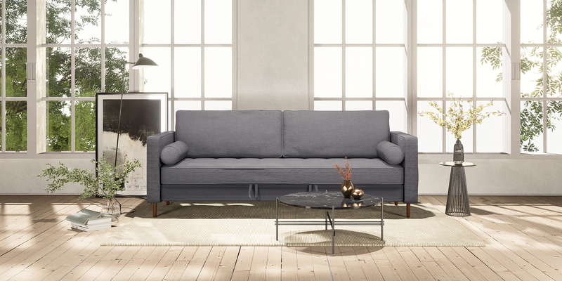 Grey "Module" Ergonomic Sofabed in a modern living room