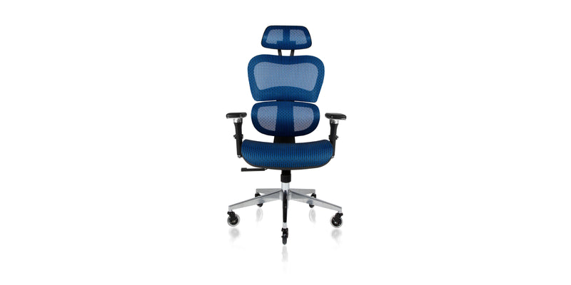Front of the Ergo3D Ergonomic Office Chair - Brilliant-Blue