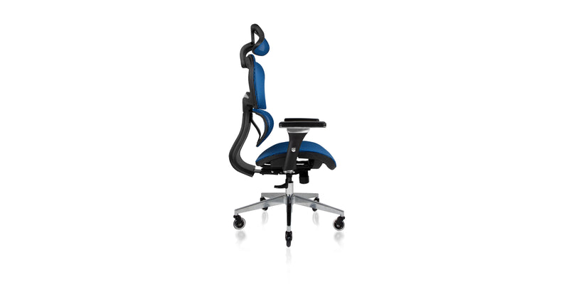 Sideview of the Ergo3D Ergonomic Office Chair - Brilliant-Blue