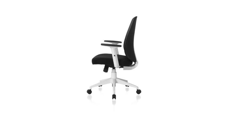 Side of the Black Palette Ergonomic Lumbar Adjust Rolling Office Chair