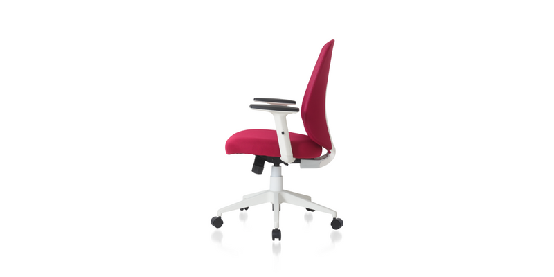Side of the Red Palette Ergonomic Lumbar Adjust Rolling Office Chair