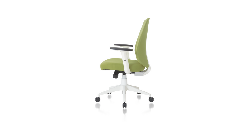 Side view of the Green Palette Ergonomic Lumbar Adjust Rolling Office Chair