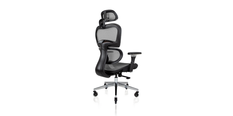 Back angled view of the Ergo3D Ergonomic Office Chair - Grey