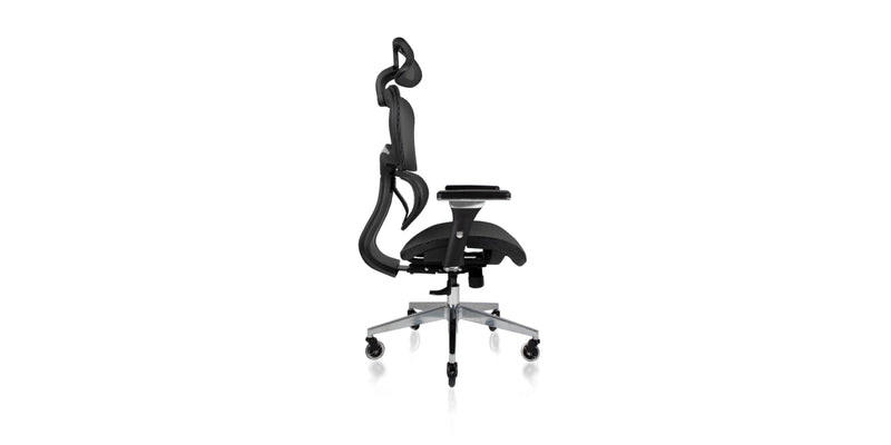 Side view of the Ergo3D Ergonomic Office Chair - Black