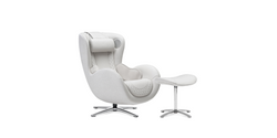 Elder White "Classic V2" Massage Chair with Ottoman