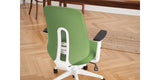 The back of a Green Palette Ergonomic Lumbar Adjust Rolling Office Chair in an office setting