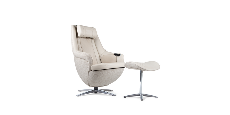 White "Modern" Massage Chair with Ottoman