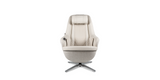 Front view - White "Modern" Massage Chair with Ottoman