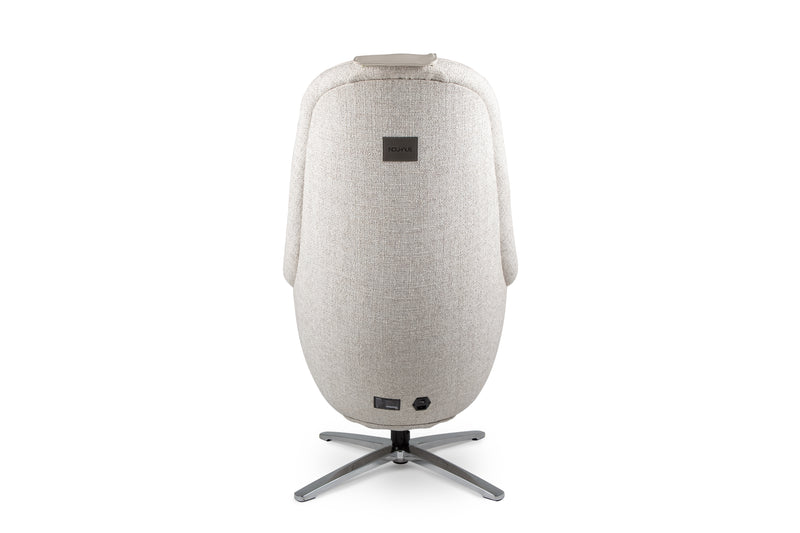back view - white "Modern" Massage Chair with Ottoman