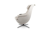 Side view - white "Modern" Massage Chair with Ottoman