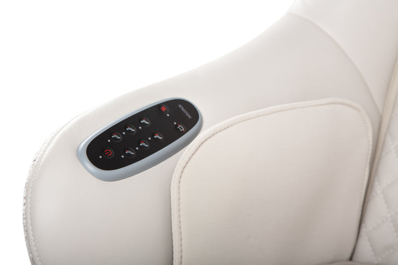 Built in massage remote  - white "Modern" Massage Chair with Ottoman