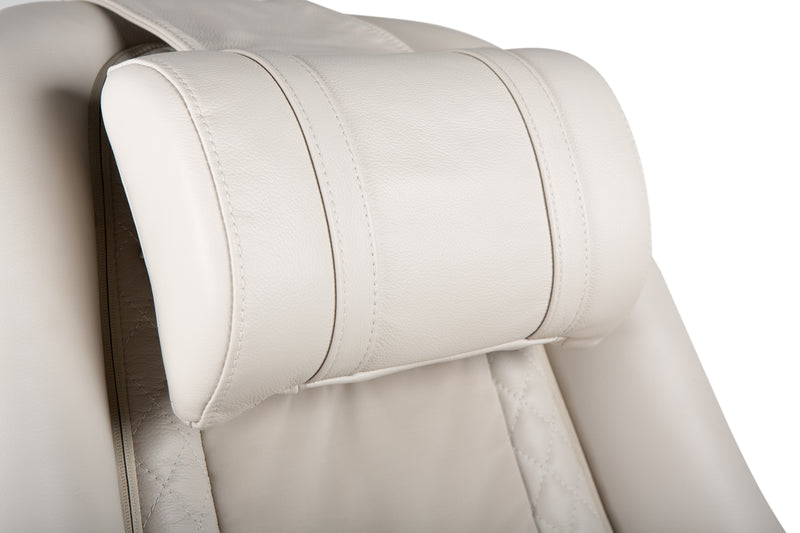 Close up headrest - white "Modern" Massage Chair with Ottoman