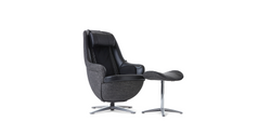 Black "Modern" Massage Chair with Ottoman