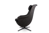 Side view - Black "Modern" Massage Chair with Ottoman