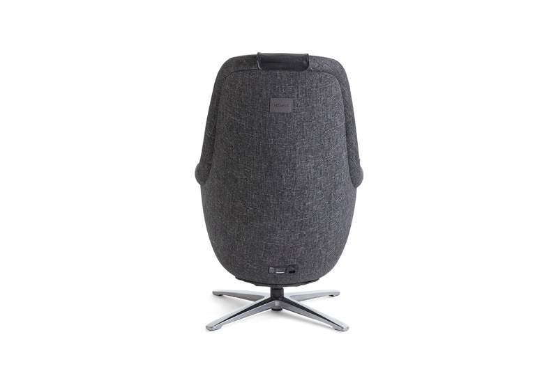 back of the black "Modern" Massage Chair with Ottoman