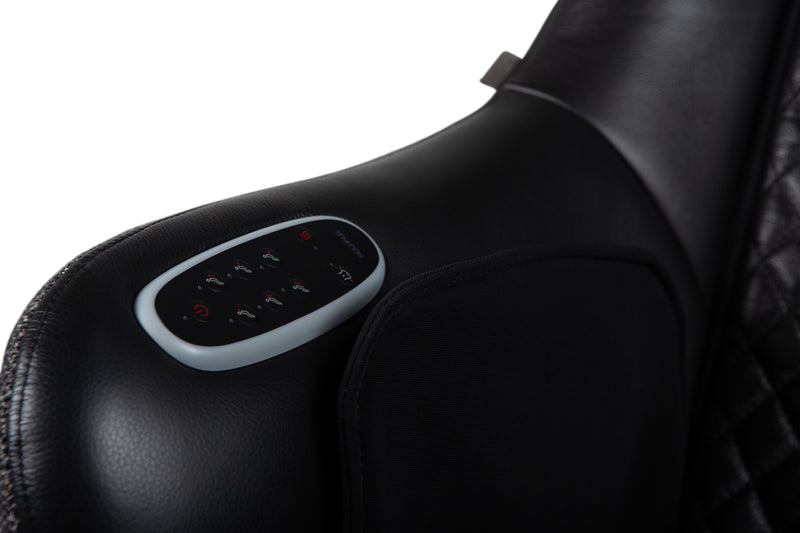 Alternate view of the remote - Black "Modern" Massage Chair with Ottoman