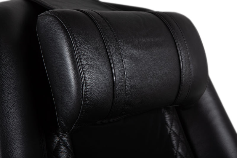 NOUHAUS Classic Leather Massage Chair with Ottoman, Space Black