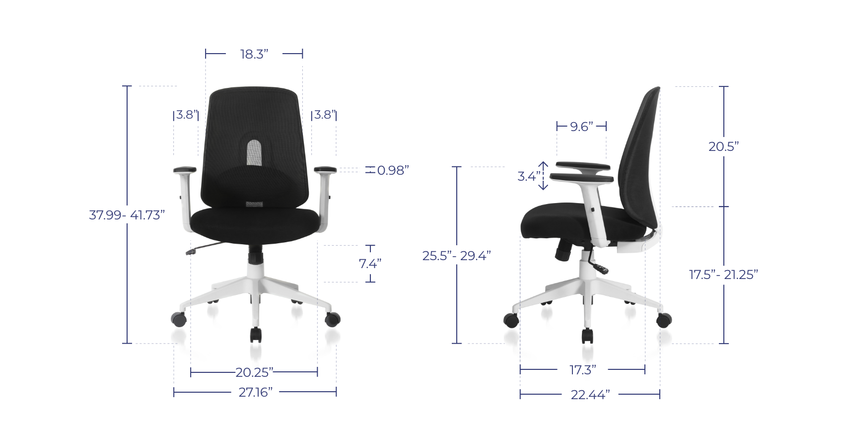 NOUHAUS Palette Ergonomic Lumbar Adjust Rolling Office Chair