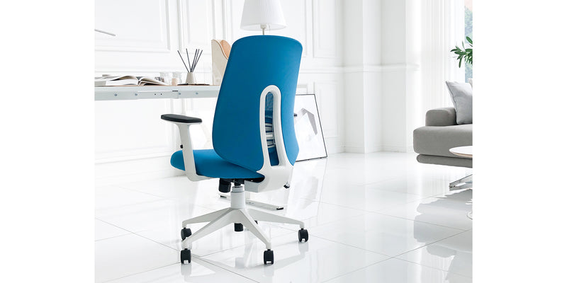 Blue Palette Ergonomic Lumbar Adjust Rolling Office Chair in a home office
