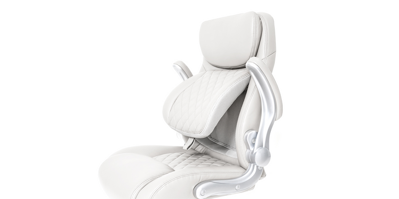 NOUHAUS - Posture Ergonomic PU Leather Office Chair - White