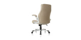 Back angled view of the Taupe Posture Ergonomic PU Leather Office Chair