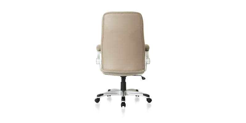 Back of Taupe Posture Ergonomic PU Leather Office Chair
