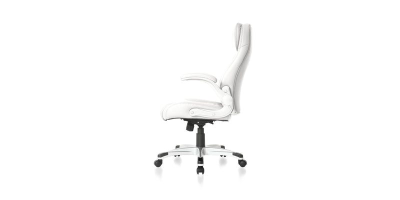 Ergonomic Executive Mid back PU Leather Office Chair Armless Side