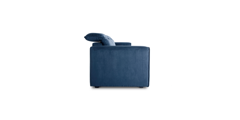 Side view of the Blue "Power-Triple " Recliner Sofa