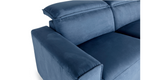 A close up view of the Blue "Power-Double " Recliner Sofa