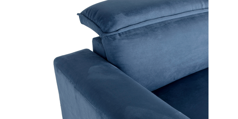 Close up of armwrest - Blue "Power-Single " Recliner Sofa