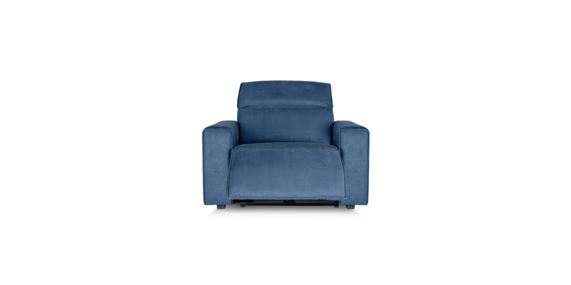 Front reclined Blue "Power-Single " Recliner Sofa