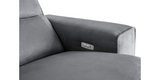 A close up of the reline options and usb port of the Grey "Power-Double " Recliner Sofa