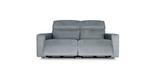 Grey "Power-Double " Recliner Sofa slightly reclined