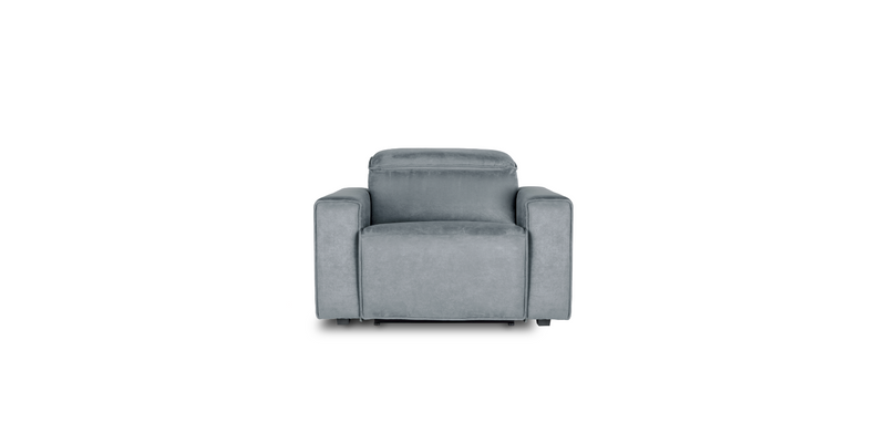 Front of the Grey "Power-Single " Recliner Sofa