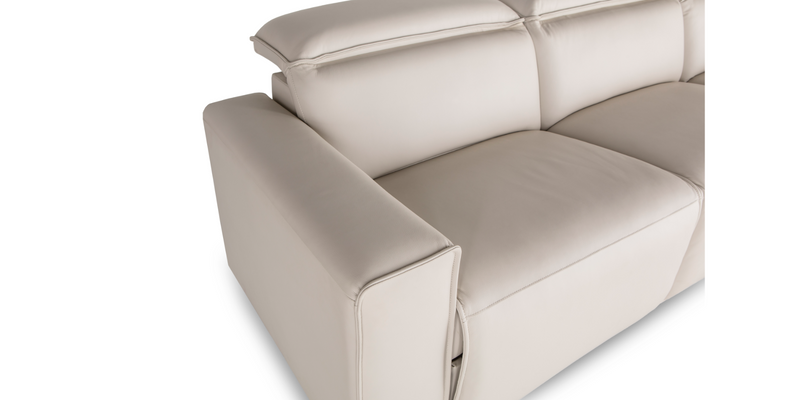 Arm rest of the Pebble white "Power-Triple " Recliner Sofa