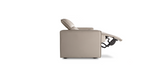 Side view of Pebble white "Power-Single " Recliner Sofa in a reclined position