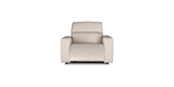 Front of a Pebble white "Power-Single " Recliner Sofa in a reclined position