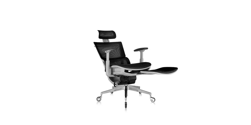 Reclined ' Rewind ' Ergonomic Office Chair - Black