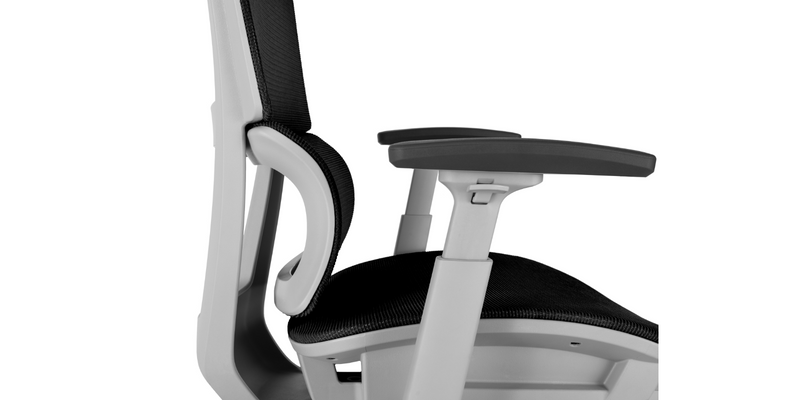 Closeup of seat and armrests - ' Rewind ' Ergonomic Office Chair - Black