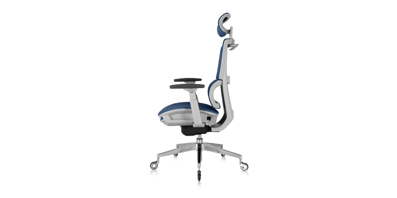 Side view ' Rewind ' Ergonomic Office Chair - Blue