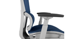 Closeup of the seat and armrest ' Rewind ' Ergonomic Office Chair - Blue